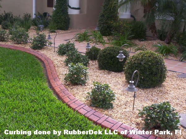 Curbing done by RubberDek LLC of Winter Park, Fl